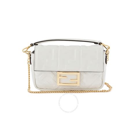 fendi white mini baguette